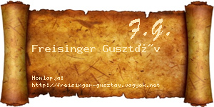 Freisinger Gusztáv névjegykártya